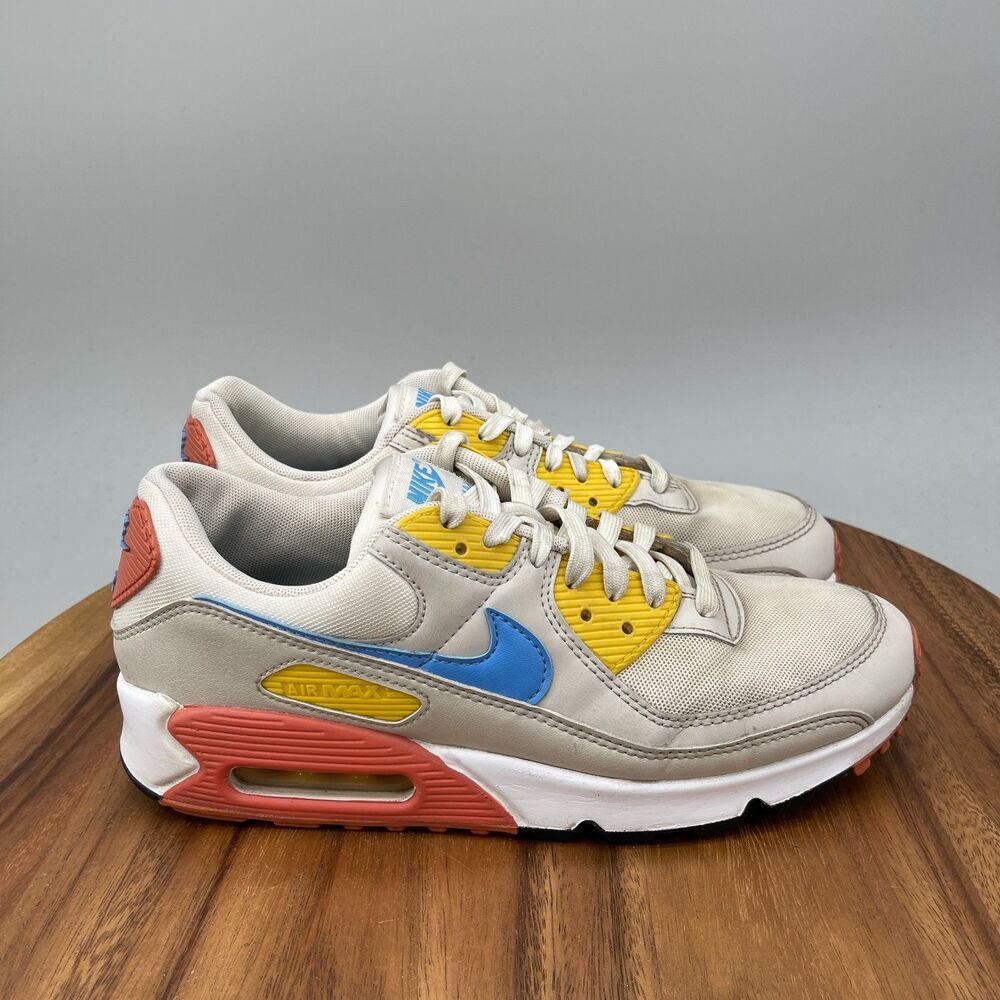 Nike Air Max 90 Shoes Womens Size 10 White University Blue Running Training Gym